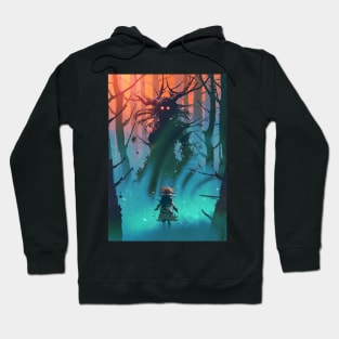 Little Girl In Front of Tree Monster Hoodie